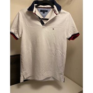 Mens Tommy Hilfiger White Collared Shirt